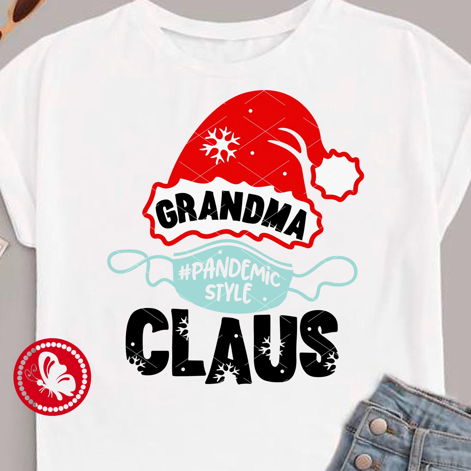 Download Grandma Claus svg Christmas shirt png pandemicstyle face ...