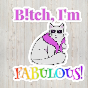 Fabulous Cat - Sticker zonder bubbels