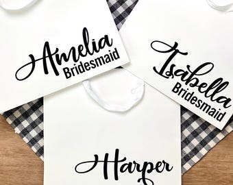Personalized Bridesmaid Proposal Gift Bag: Square Paper Custom Favor Bag