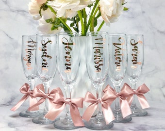 Personalized Champagne Flute - Customizable Glassware for Weddings, Birthdays, Bridal Showers, Bachelorette Parties, and Special Occasions