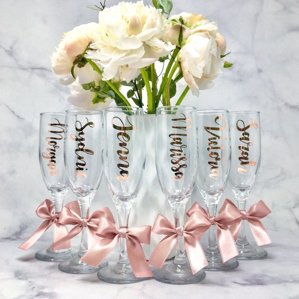 Personalized Champagne Flute - Customizable Glassware for Weddings, Birthdays, Bridal Showers, Bachelorette Parties, and Special Occasions