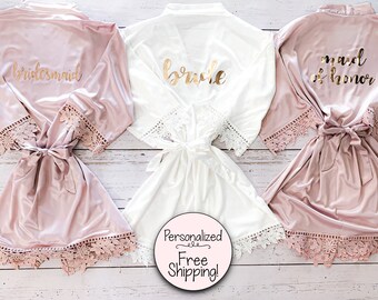 maid of honour satin robe