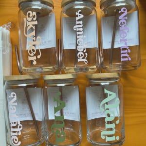 Personalized Beer Can Glass With Bamboo Lid and Straw, 16 Oz Iced ...