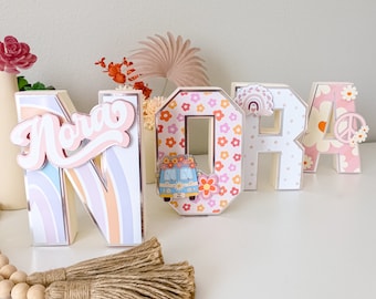 Custom 3D Groovy Letters: Retro Hippie Party Decor