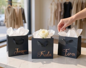 Personalized Gift Bag: Bridesmaid Proposal, Wedding Favor — White, Black, or Kraft