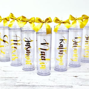 Personalized Skinny Tumbler Acrylic Water Bottle with Lid & Straw Bridal Party Gift Bridesmaid Proposal Dance Teacher Appreciation image 10