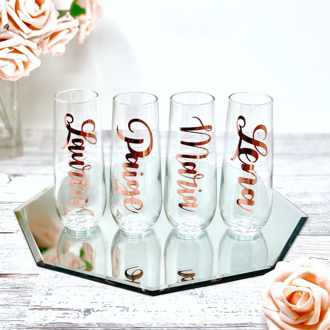 Personalized Champagne Flute Tumbler Birthday Gift, Custom Name Tumbler  Birth Month Flower, Party Favors Wine Tumbler Champagne Tumbler 