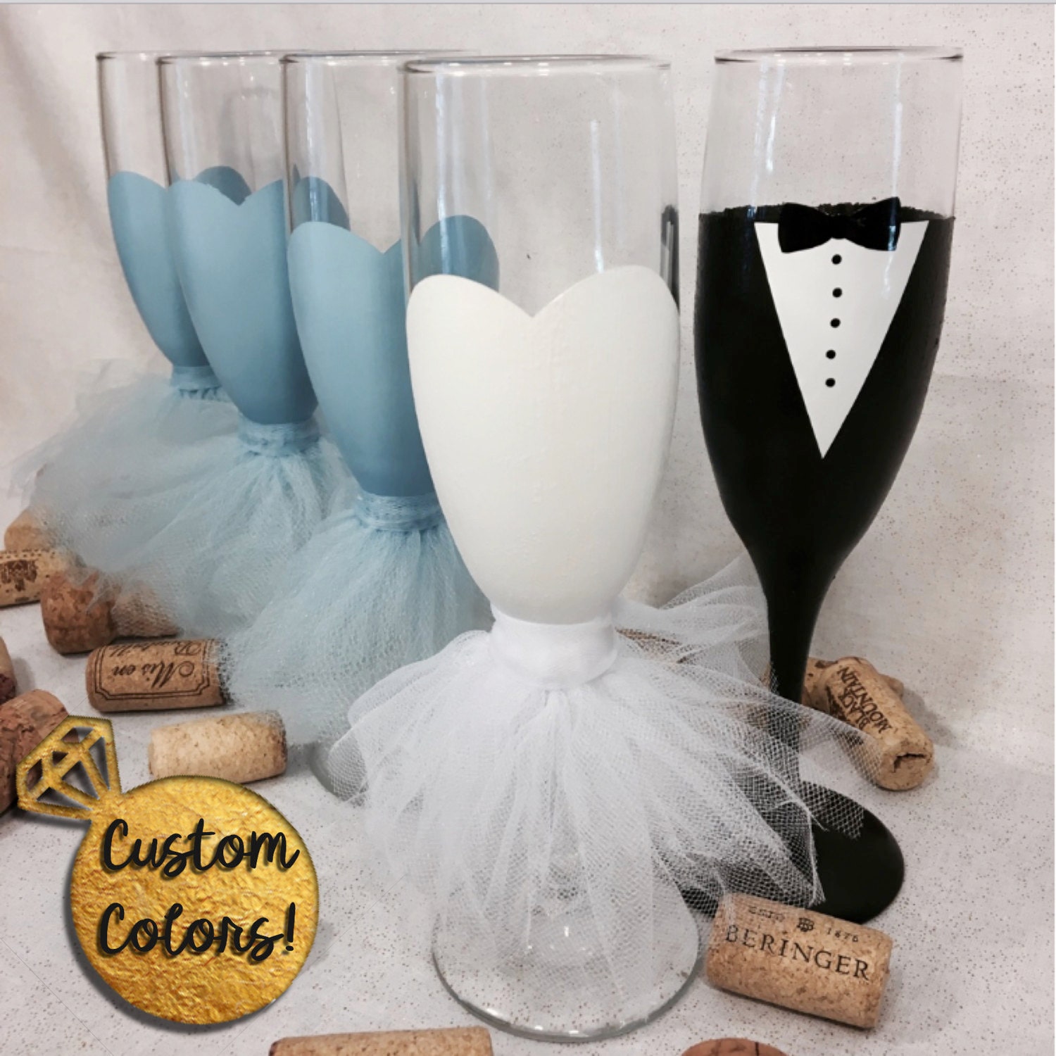 Bridal Party Dress Champagne Flute Bridesmaid Wine Glass Etsy