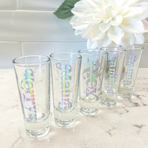 Personalized Shot Glass, Custom Tequila Shooter Birthday, Bachelorette Party Favors, Girls' Night, Bridesmaid Proposal, Handmade Glassware image 5