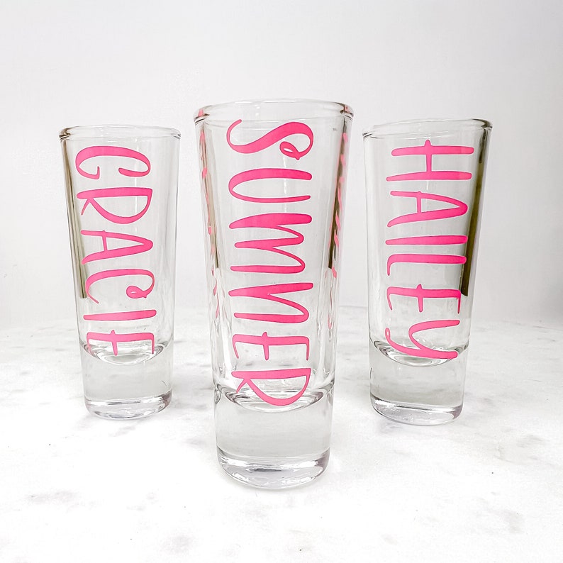 Personalized Shot Glass, Custom Tequila Shooter Birthday, Bachelorette Party Favors, Girls' Night, Bridesmaid Proposal, Handmade Glassware image 6