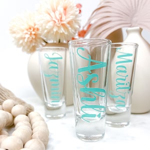 Personalized Shot Glass, Custom Tequila Shooter Birthday, Bachelorette Party Favors, Girls' Night, Bridesmaid Proposal, Handmade Glassware image 7