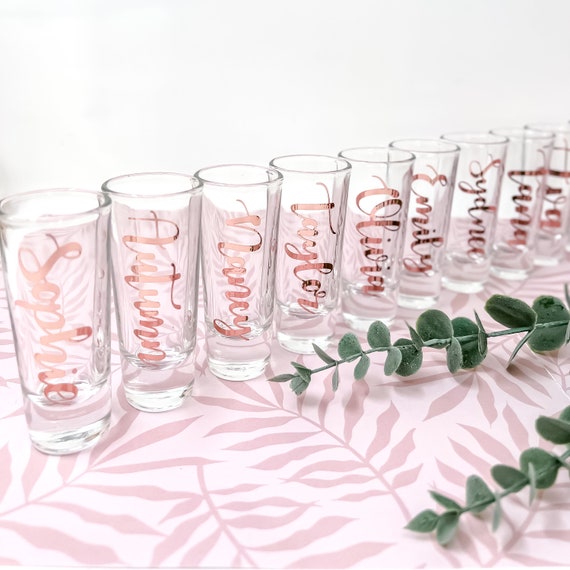 Personalized Shot Glass, Custom Tequila Shooter - Birthday, Bachelorette Party Favors, Girls' Night, Bridesmaid Proposal, Handmade Glassware