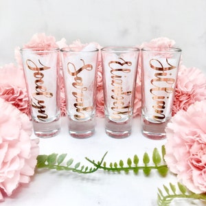 Personalized Shot Glass, Custom Tequila Shooter Birthday, Bachelorette Party Favors, Girls' Night, Bridesmaid Proposal, Handmade Glassware image 1