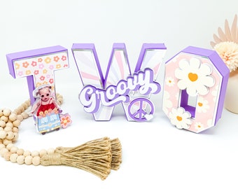 Custom 3D Groovy Letters: Retro Hippie Party Decor
