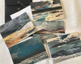 New Unique Landscapes Set - 5 Postcards and Envelopes - Fiona Charis Carswell - RiverRunning Cards