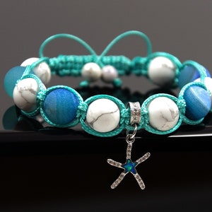 Nautische armband Zeester armband Zeemeermin armband Oceaan charme Zee zeeleven armband Kust armband Zeeglas Boho armband