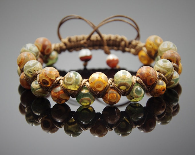 Double Shamballa Bracelet Protection Yoga Bracelet Two Row Stone