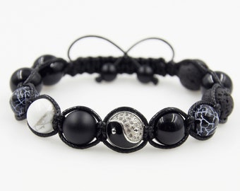 Yin Yang Bracelet Black Onyx bracelet Zen Bracelet Balance bracelet Energy bracelet Protection Bracelet Yin Yang Jewelry Beaded Gemstone