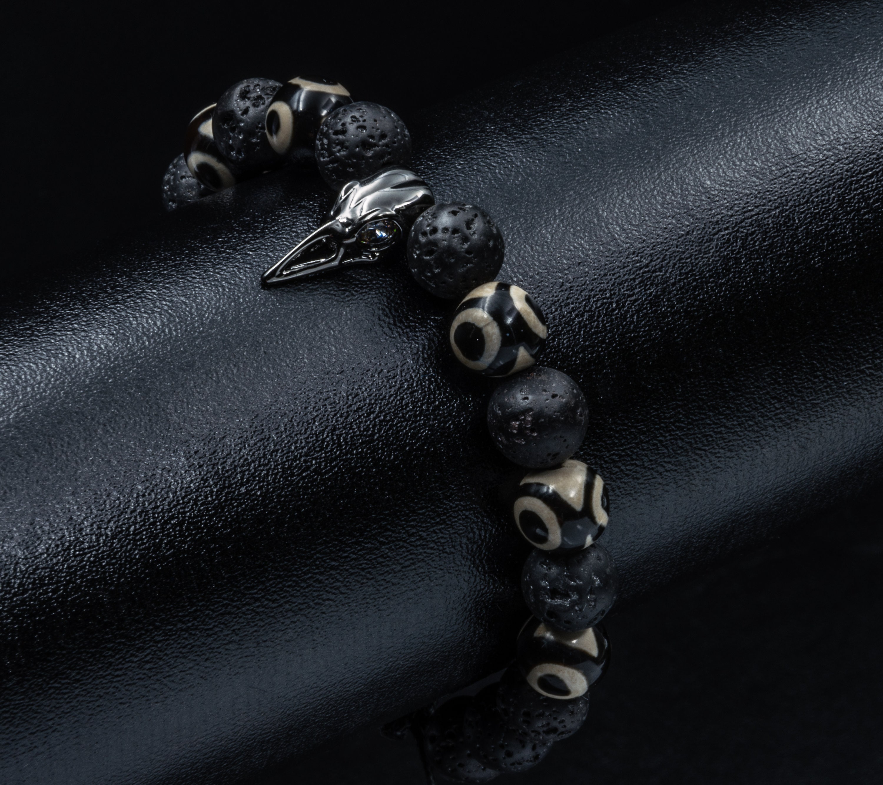 ESTUYOYA - Raven Skull Bracelet in Genuine Leather and Stainless Steel  Genuine Leather Bracelet Nordic Style Vikings Odin Mythological Animal  Amulet Good Luck, Stainless Steel Leather : Amazon.co.uk: Fashion