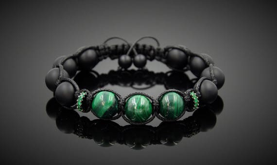 Malachite Men's Bracelet Energy Bracelet Meditation Bracelet Yoga Bracelet Protection Bracelet Balance bracelet Reiki Stacking Wrap Bracelet