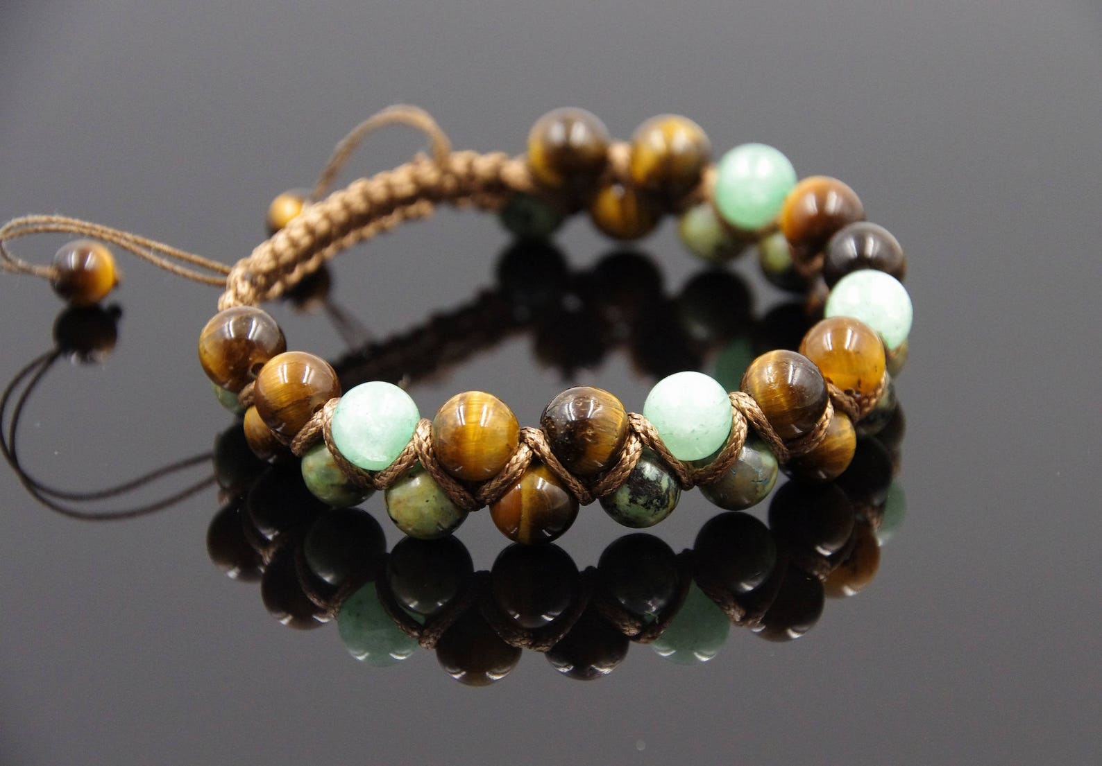 Double Shamballa Bracelet Two Row Stone Bracelet Double Beaded Etsy