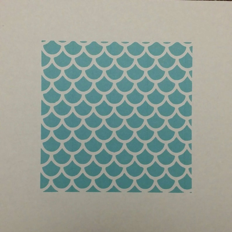 Mermaid Scale Stencil Etsy mermaid-scale-stencil-etsy
