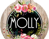 Dog tags for dogs, Dog Tag, Cat Tag,Pet ID Tag, Personalised pet tag, Pet name tag, dog tags, wood floral theme, dog collar, double sided