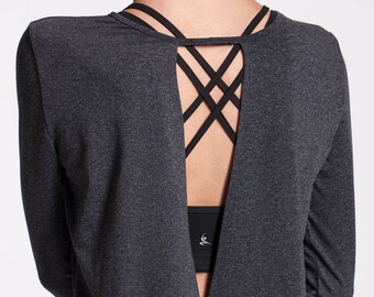 Open back yoga clearance sweater