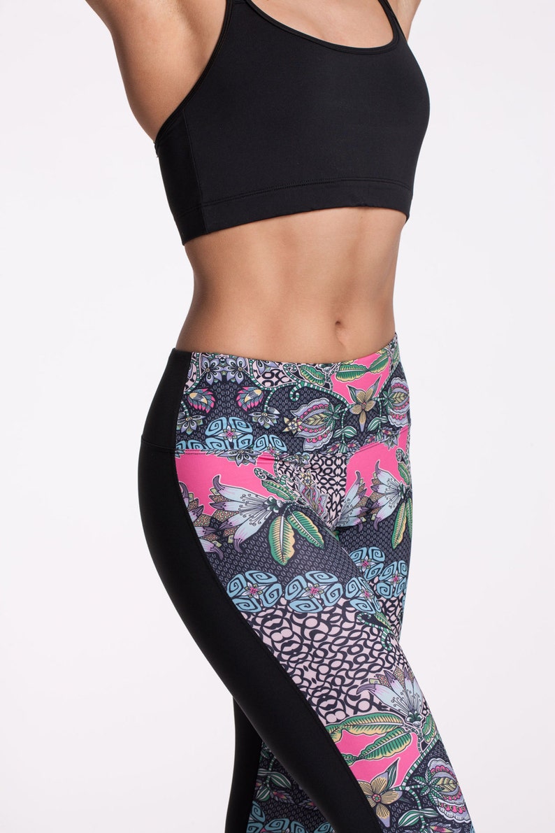 Yoga Pants for Teens Bohemian Leggings Flower Yoga Pants Printed Hot Yoga Leggings Colorful Unique Yoga Pants Boho Leggings for Teenagers 