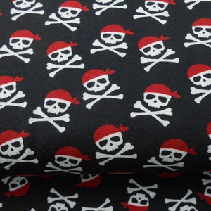 Jersey Piraten Totenkopf Digitaldruck Baumwolle  Elasthan 50x150 cm