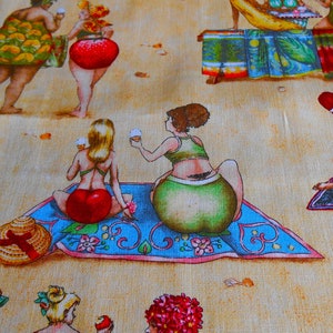 Fruit Ladies Elisabeth Studios 50 x 110 cm all-over beach sea swimwear cotton patchwork fabric image 3