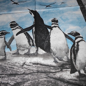 Panel de Pingüinos Northcott Stonehenge Magdalena tela patchwork de algodón 50 x 110 cm