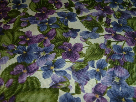 Stiefmütterchen Viola Digitaldruck türkis Baumwolle Patchworkstoff 50x110 cm