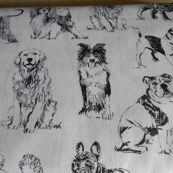 Hunde Timeless Terrier Labrador Mops Spaniel Baumwolle Patchworkstoff 50x110 cm