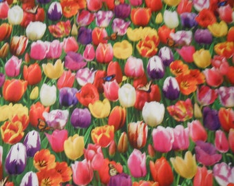 85 cm Rest Tulips Spring Butterflies Elisabeth Studios Cotton Patchwork Fabric 85 x 110 cm