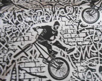 Rad Trick Bike Graphiti Timeless  Baumwolle Patchworkstoff 50x110 cm