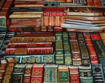 Bücher Book Bücherregal Bibliothek   Timeless   Baumwolle Patchworkstoff 50x110 cm