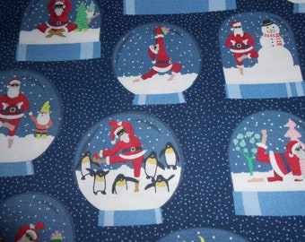 Weihnachtsmann Yoga Schneekugel Pinguine Gnome  Dear Stella Patchworkstoff   Baumwolle 50x110 cm