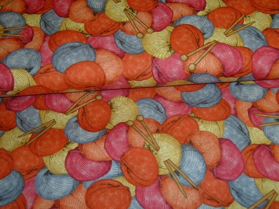 knit and fun Wolle Stricken Wollknäuel Schere Stricknadel 50x110 cm