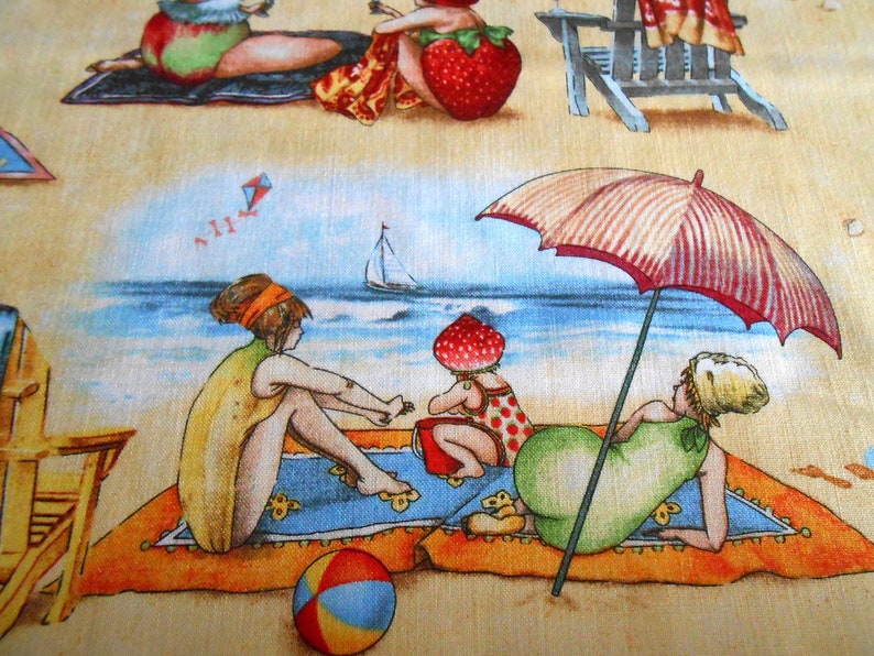 Fruit Ladies Elisabeth Studios 50 x 110 cm all-over beach sea swimwear cotton patchwork fabric image 2