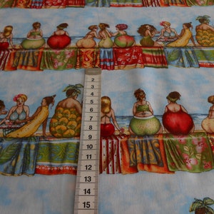 Fruit Ladies Elisabeth Studios 47 x 110 cm Stripe Sea Swimwear Cotton Patchwork Fabric image 6