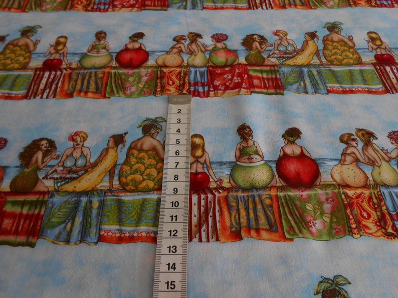 Fruit Ladies Elisabeth Studios 47x110 cm Stripe Meer Bademode Baumwolle Patchworkstoff Bild 6