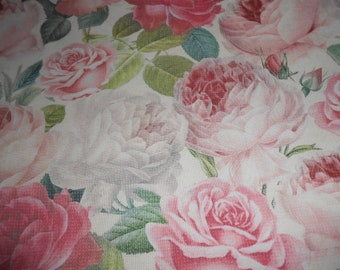 Roses white pink rose Timeless cotton patchwork fabric 50 x 110 cm