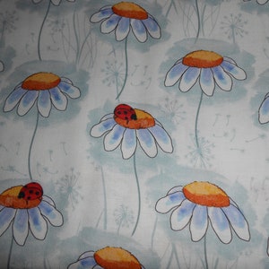 Marienkäfer Gänseblümchen Pusteblume British-Waterways by Sarah Payne 50x110 cm Baumwolle Patchworkstoff 100% Oekotex imagem 6