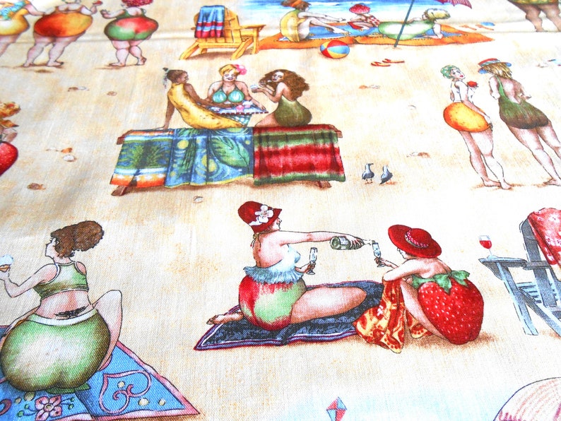 Fruit Ladies Elisabeth Studios 50x110 cm Allover Strand Meer Bademode Baumwolle Patchworkstoff Bild 6