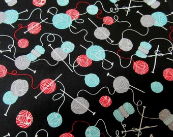 Maglia in lana Tela di cotone "Knitting away" 50 x 110 cm
