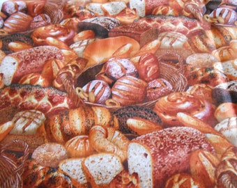 Brot Brötchen Croissant Stuten Elisabeth Studios 50x110 cm  Patchworkstoff  Baumwolle