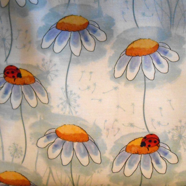 Ladybug Daisy Dandelion British-Waterways par Sarah Payne 50 x 110 cm tissu patchwork en coton 100% Oekotex