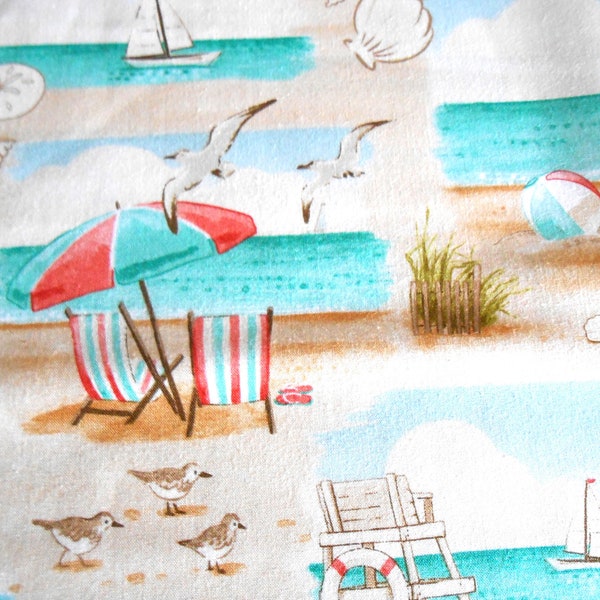 Beach Sea Blank Beach Keen Tissu en coton Patchwork 0,5 x 1,1 m