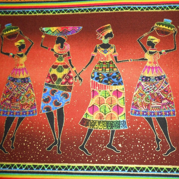 Afrika African Woman "African Sunset" by Chong A Hwang Timeless  50x110   Baumwolle Patchworkstoff